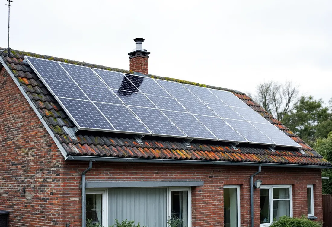 Maison en Belgique équipée de panneaux solaires sur sa toiture